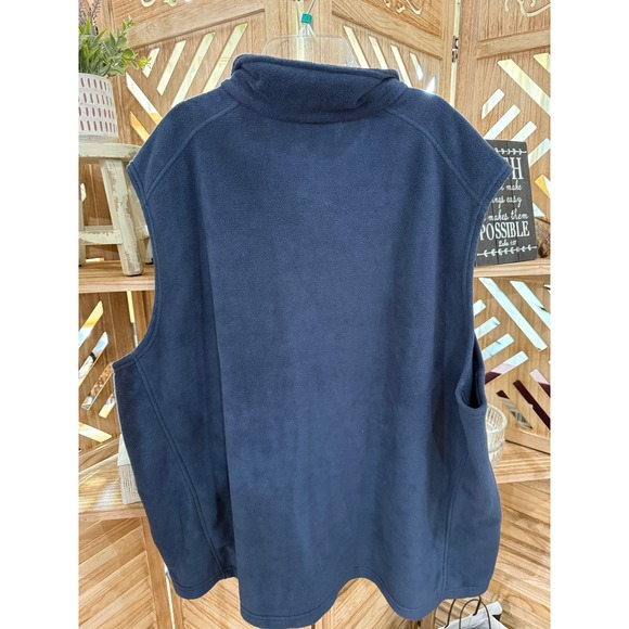 Columbia Men's Fleece Vest Navy Blue Full Zip Big & Tall Size 4X - Picture 2 of 2